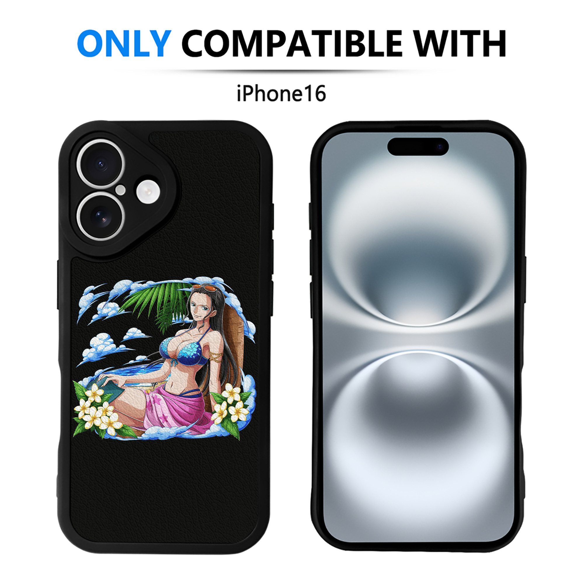 （画像用） ワンピース ニコ・ロビン ONE PIECE Nico Robin 【iPhone 16シリーズ対応】シリコンスマホケース（レザー調） 材質：シリコン